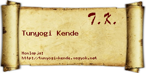 Tunyogi Kende névjegykártya